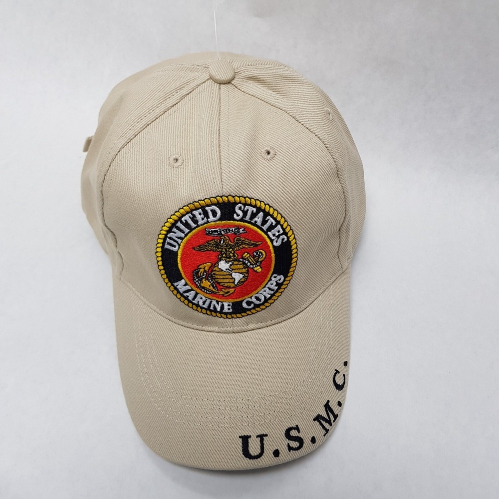 USMC Marine Corps Hat Logo Khaki Cover EGA US Official United States‎ Licensed - Picture 12 of 16